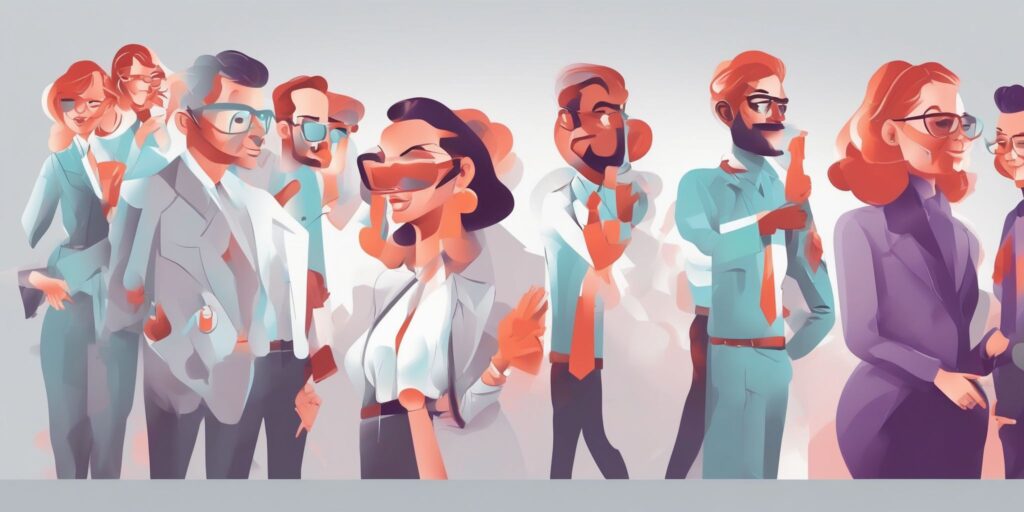 professional in illustration style with gradients and white background