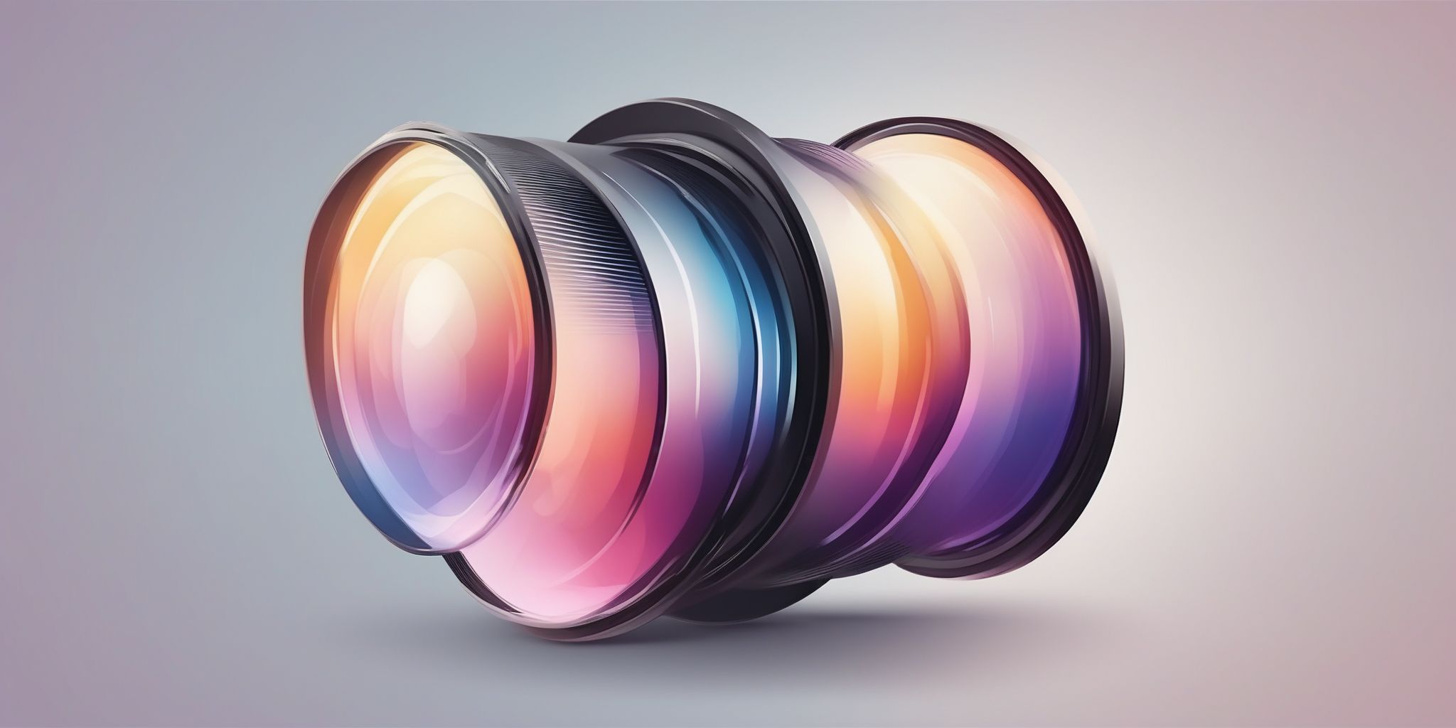 lens in illustration style with gradients and white background