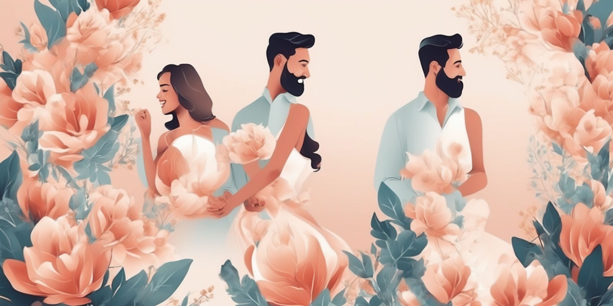 engagement in illustration style with gradients and white background