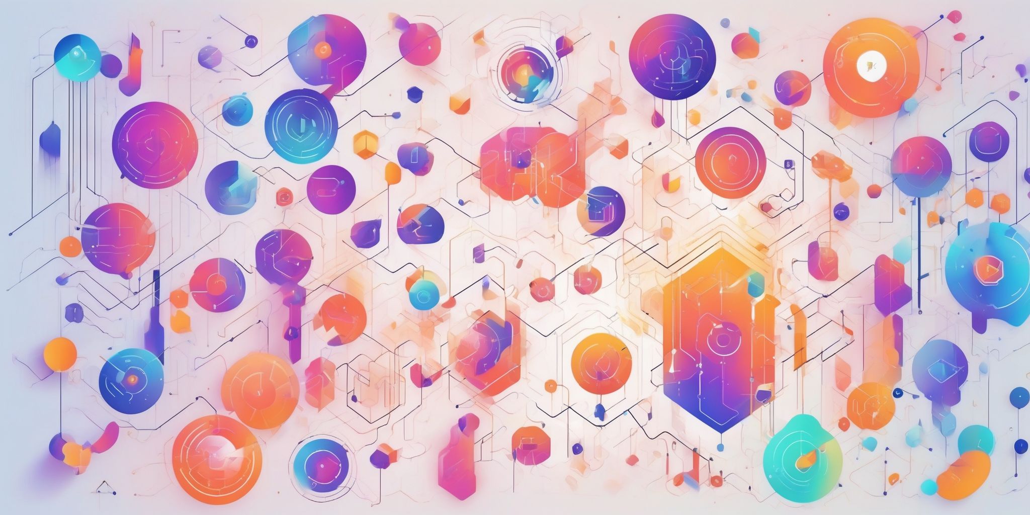 Algorithm update in illustration style with gradients and white background