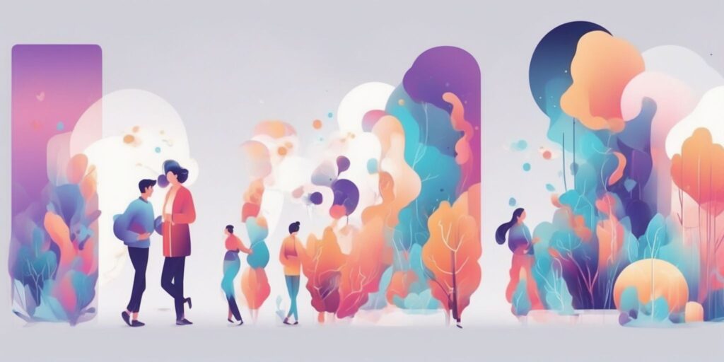 beginners in illustration style with gradients and white background
