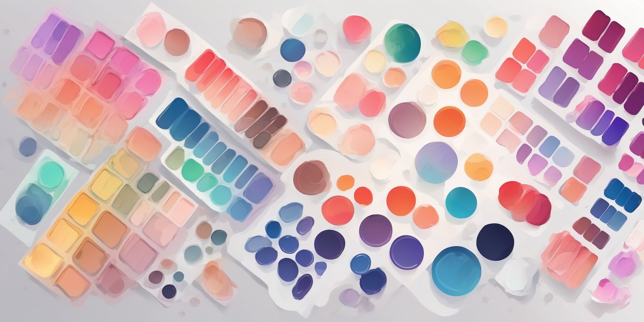 Palette in illustration style with gradients and white background