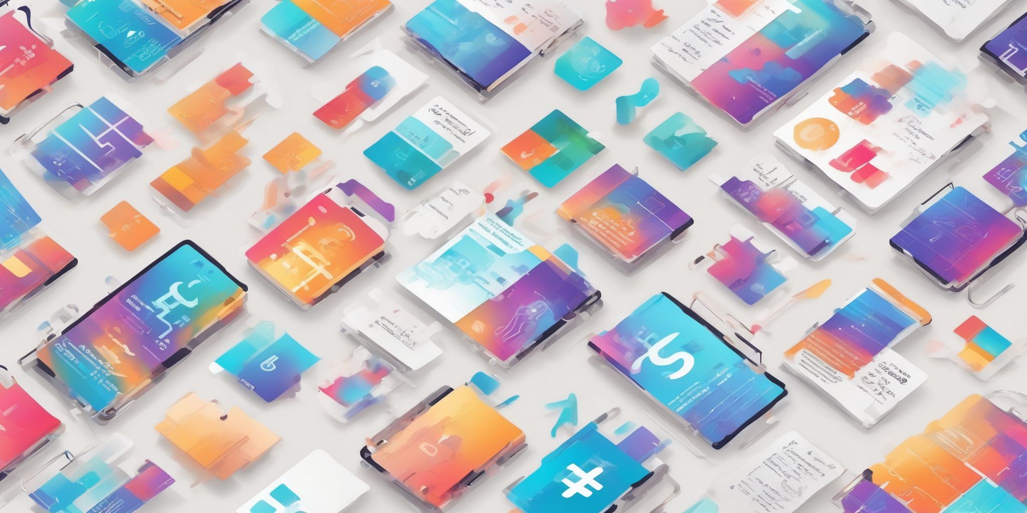 Hashtag handbook in illustration style with gradients and white background