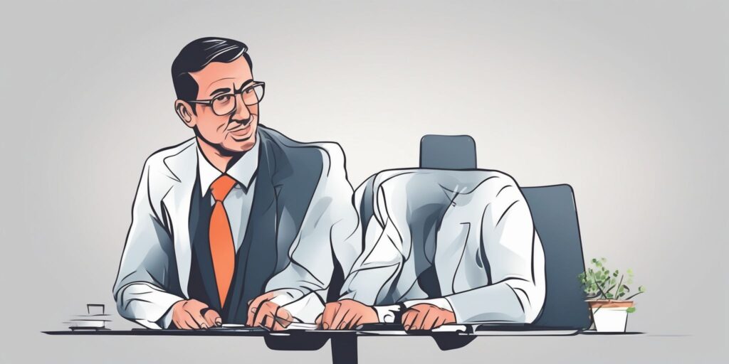 Manager in illustration style with gradients and white background