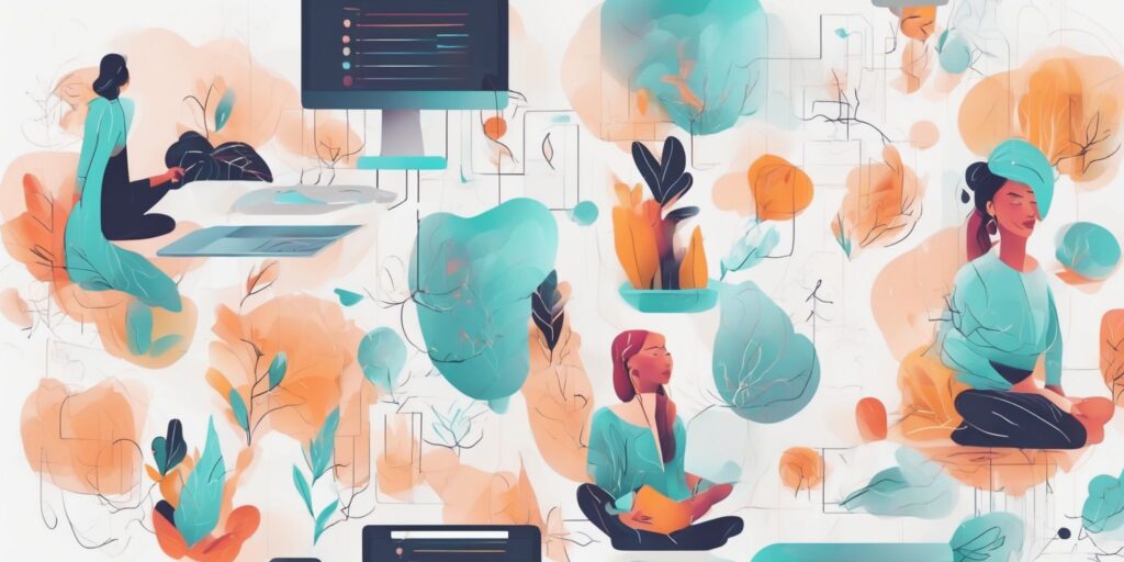 Blog in illustration style with gradients and white background