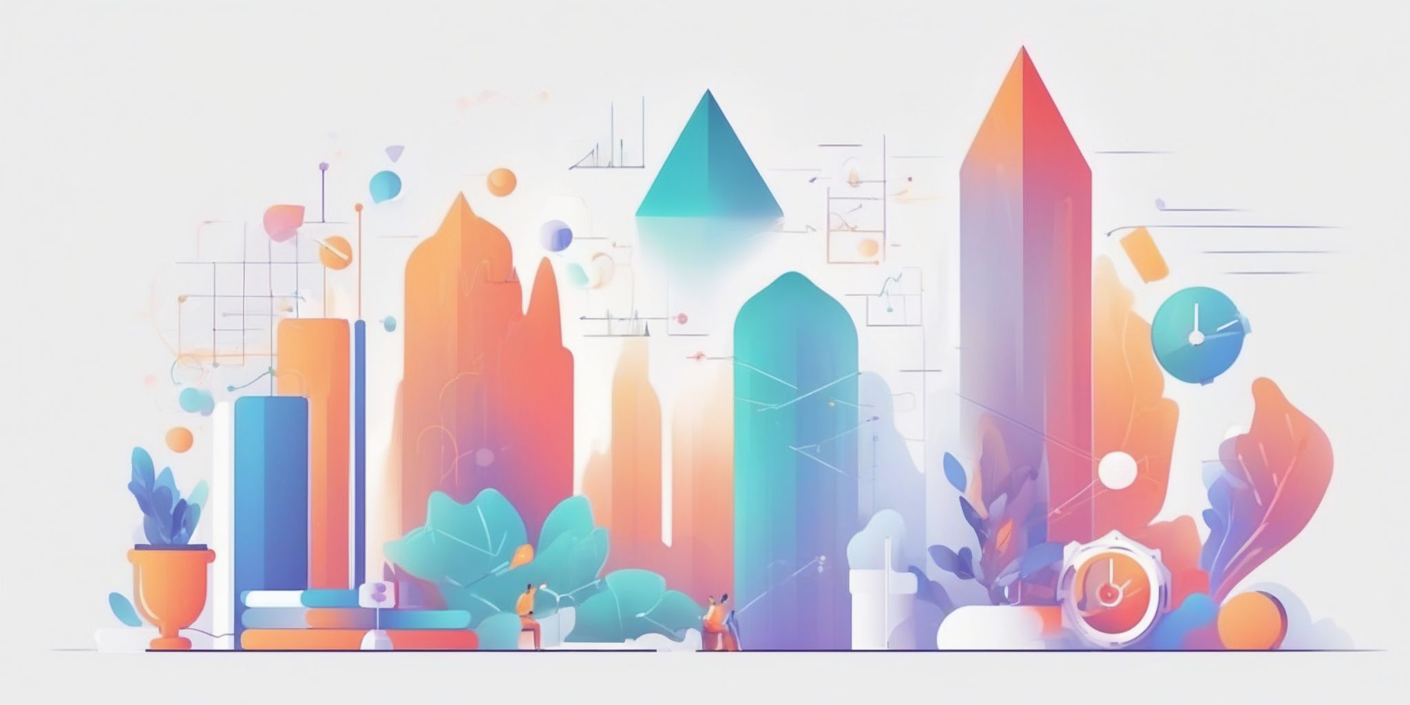 Strategy in illustration style with gradients and white background
