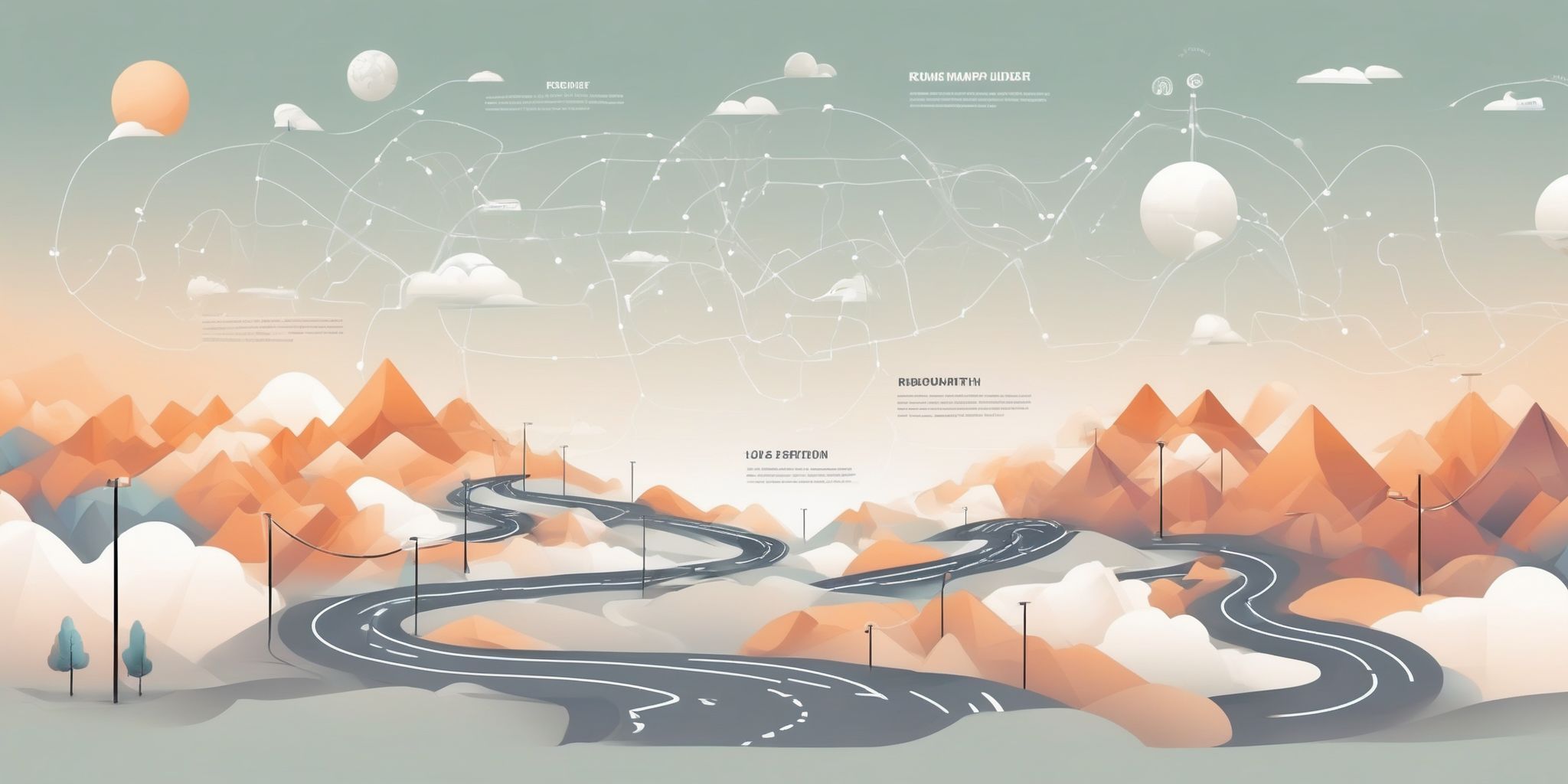 Roadmap for a journey in illustration style with gradients and white background