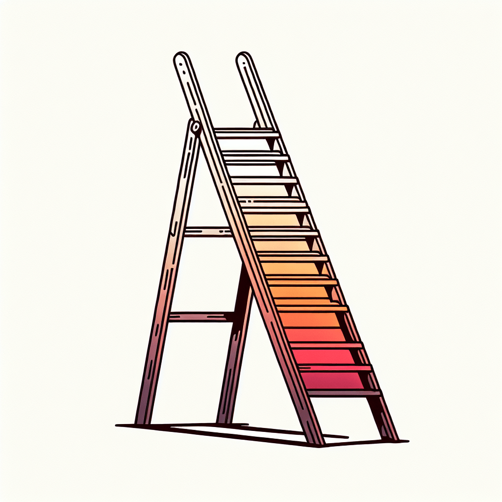 Ladder in illustration style with gradients and white background