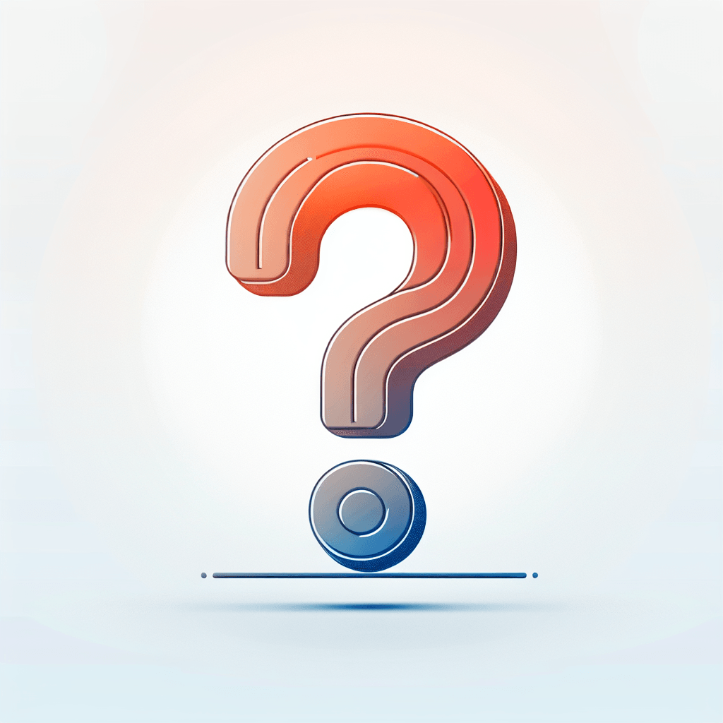 Question mark in illustration style with gradients and white background