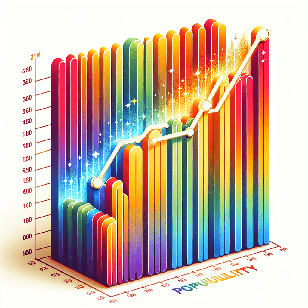 Popularity chart in illustration style with gradients and white background