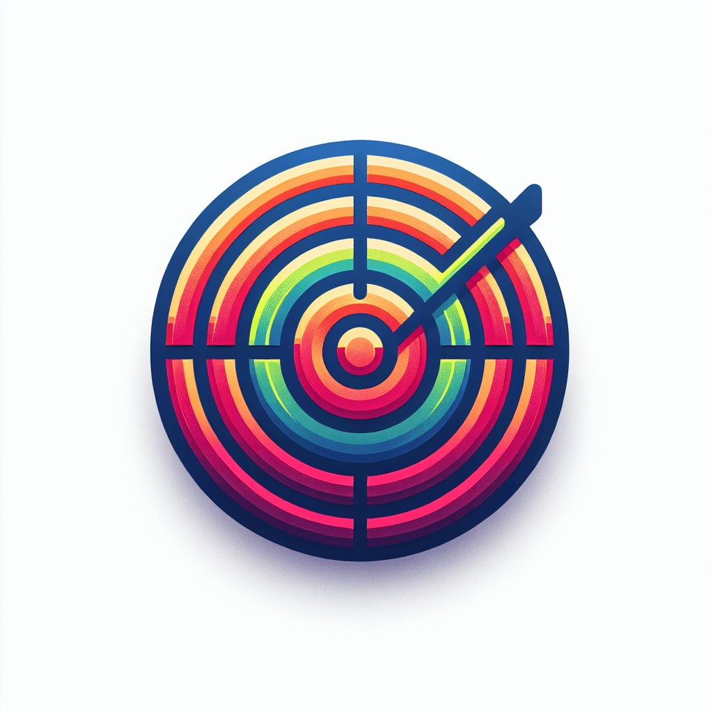 Bullseye in illustration style with gradients and white background