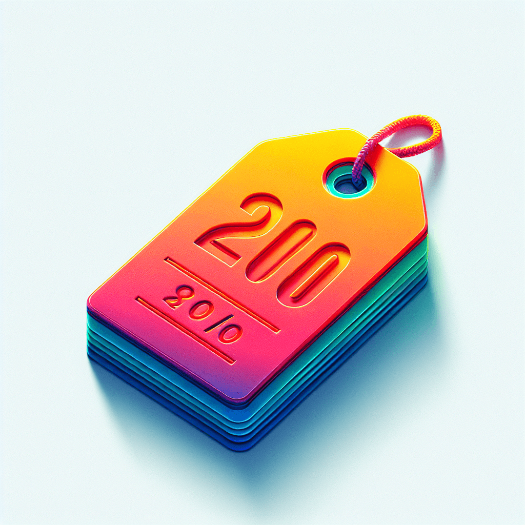 Discount tag in illustration style with gradients and white background