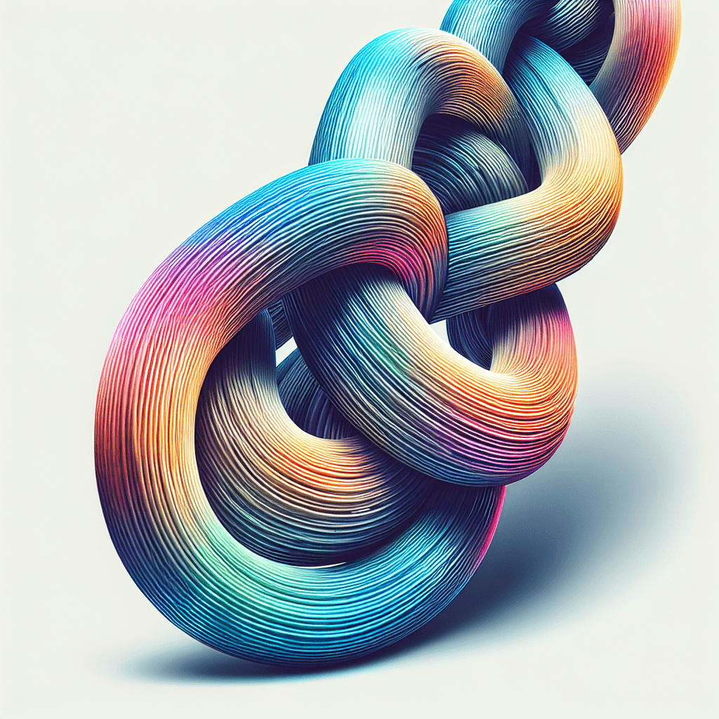 Chain in illustration style with gradients and white background